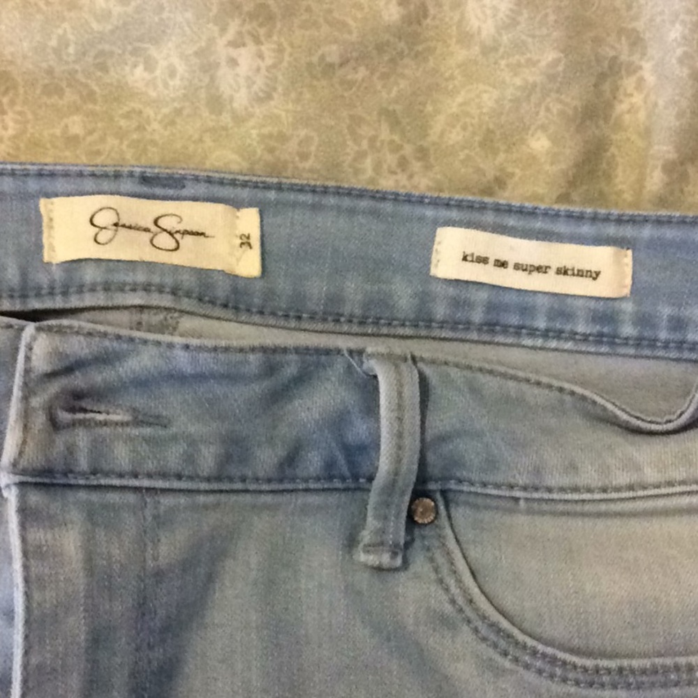 JESSICA SIMPSON light blue denim distressed jeans - Picture 4 of 7